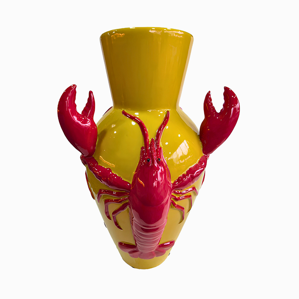 Vaso Cerâmica Lobster Amarelo Grande