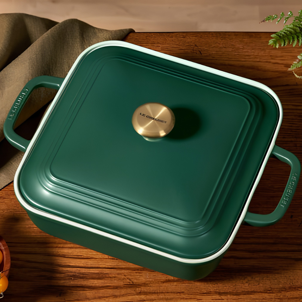 Travessa Quadrada Cerâmica Com Tampa San Fran Foret 2,9L Le Creuset