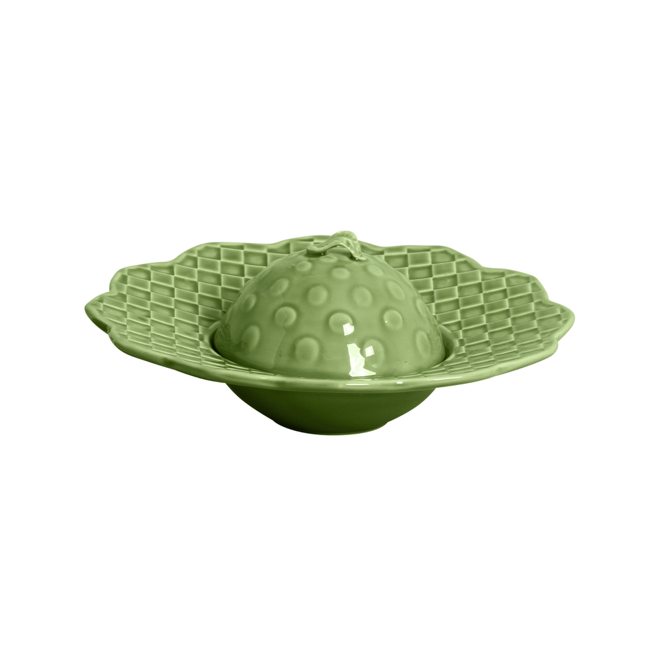 Prato de Risoto com Tampa Cerâmica Verde Florença 29cm Scalla