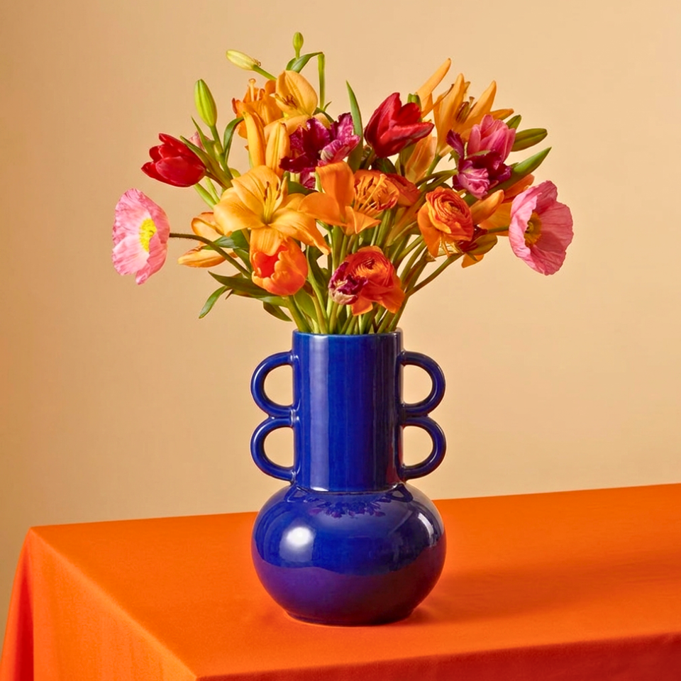 Vaso Grecco Azul Linha Anello