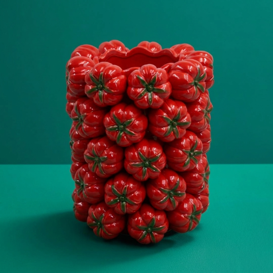 PRÉ-VENDA: Vaso Cachepot Tomate Cerâmica Grande