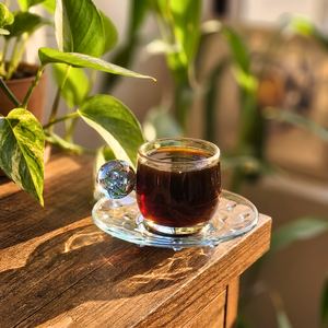 PRÉ-VENDA: Jogo de 6 Xícaras de Café Vidro Azul Linha Sintonia 120ml