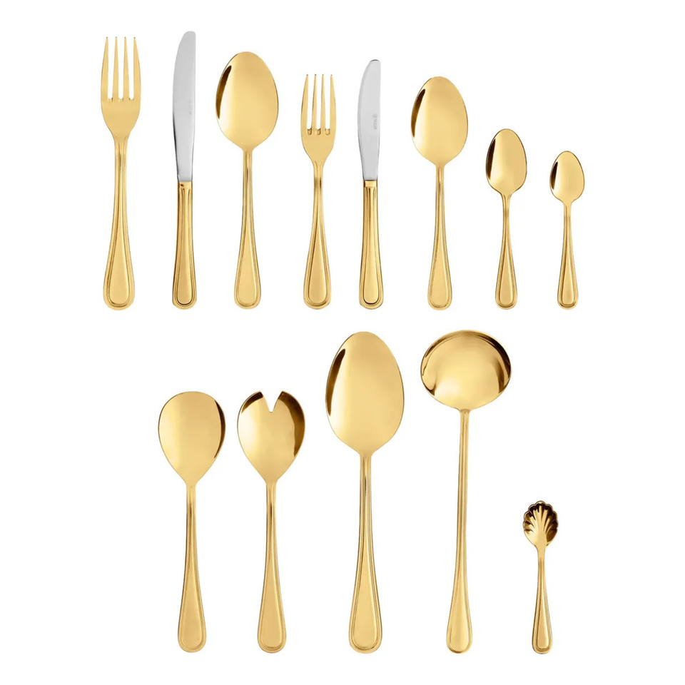 Faqueiro 101 Peças Aço Inox Dourado Avalon Wolff