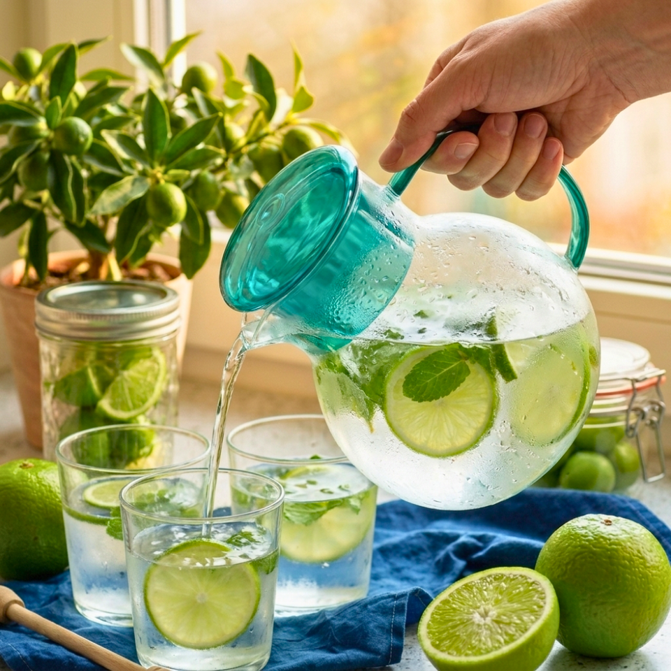 Jarra Vidro Borossilicato Verde 1,2L
