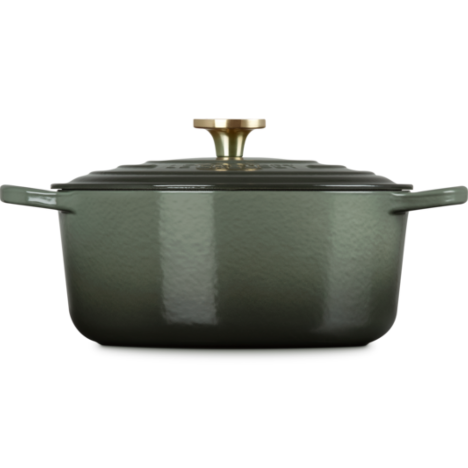 Panela Le Creuset Redonda Signature Thyme com Pegador Light Gold 3,3L 22cm