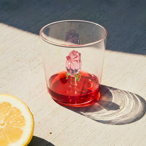Jogo de 4 Copos Borossilicato 350ml 3D Rosa Suspensa