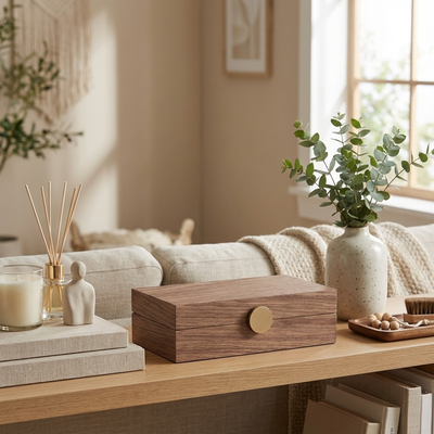 Caixa em MDF Laminado Média Marrom 7x25x12,5cm Mart