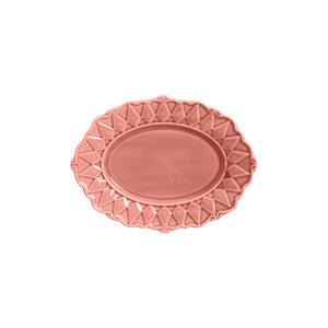Travessa Pequena Cerâmica Rosa Florença 2x22x30cm Scalla