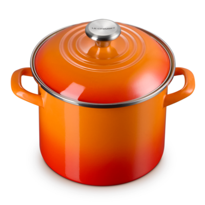 Stockpot Aço Esmaltado Laranja Pegador Inox 7,6L 22cm Le Creuset