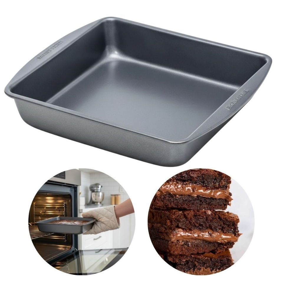 Forma Antiaderente Brownie  Bolo e Torta  Aço Carbono Quadrada