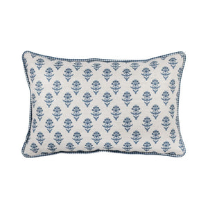 Almofada Linho 35X58 Estampa Dupla Face Azul Com Cordão