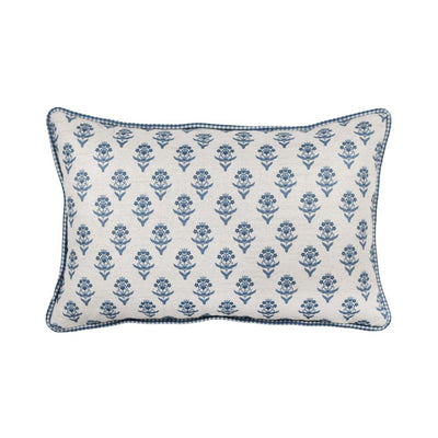 Almofada Linho 35X58 Estampa Dupla Face Azul Com Cordão