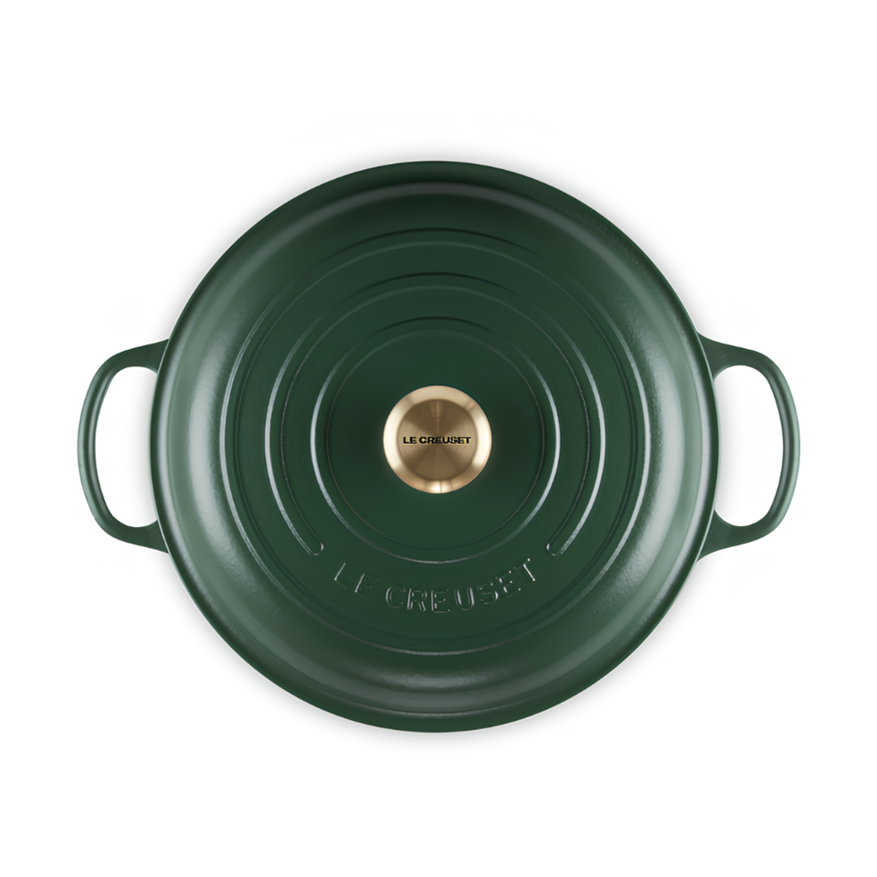 PRÉ-VENDA: Caçarola Buffet Signature Foret com Pegador Dourado 3,5L 30cm Le Creuset