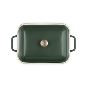 PRÉ-VENDA: Travessa Retangular Cerâmica Com Tampa San Fran Foret 31cm Le Creuset