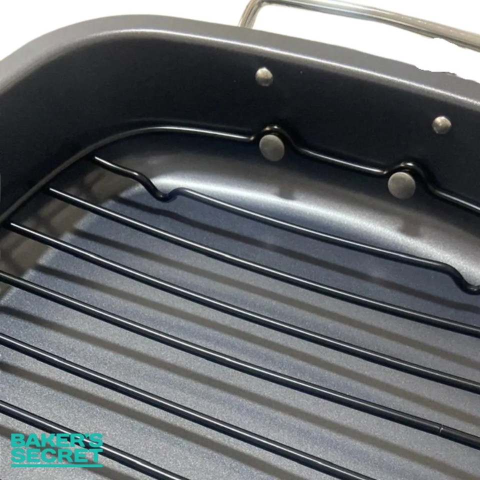 Assadeira Forma Retangular com Grade Antiaderente Aco Forno