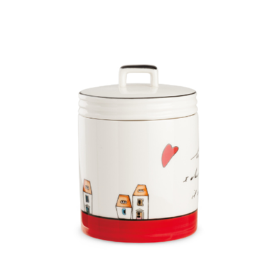 Pote Redondo Porcelana Vermelho 11x15cm Le Casette Egan