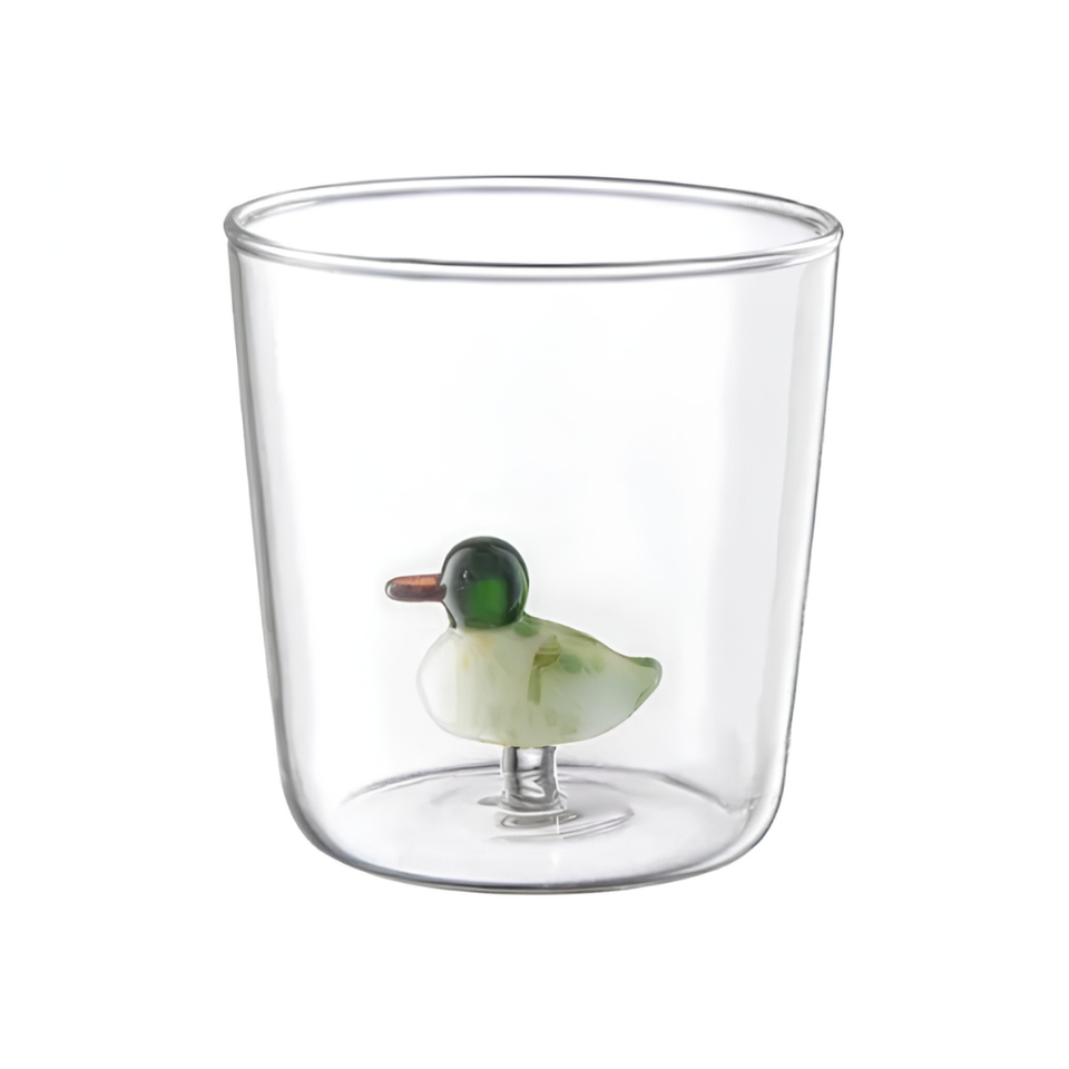 Jogo de 4 Copos Borossilicato 350ml 3D Pato Real
