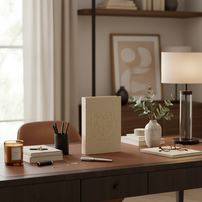 Livro Caixa Antropofagia Bege MDF e PU 25x18x4cm Mart