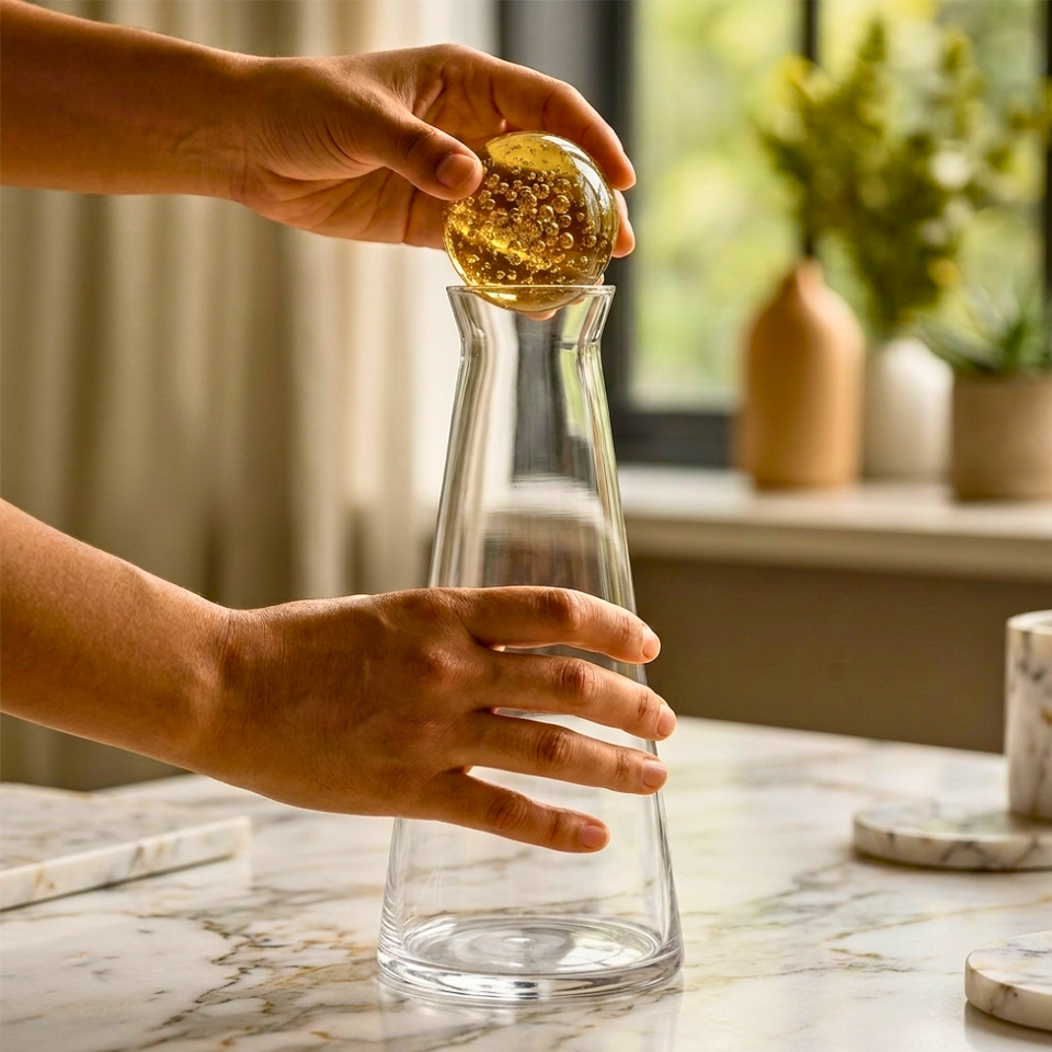Garrafa Bubble Vidro Âmbar 1L Linha Sintonia