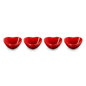 Kit com 4 Mini Bowls Coração Seoul  Vermelho