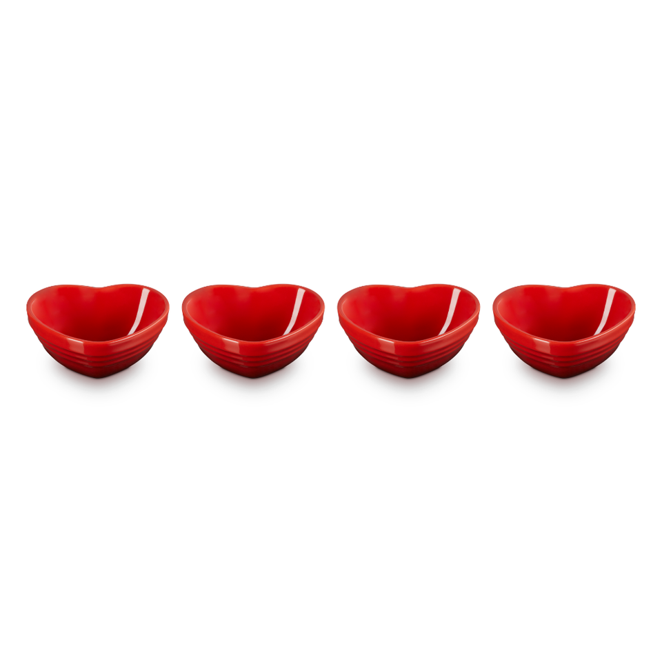 Kit com 4 Mini Bowls Coração Seoul  Vermelho