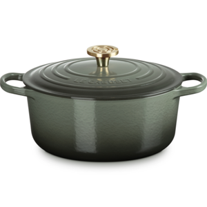 Panela Le Creuset Redonda Signature Thyme com Pegador Light Gold 2,4L 20cm