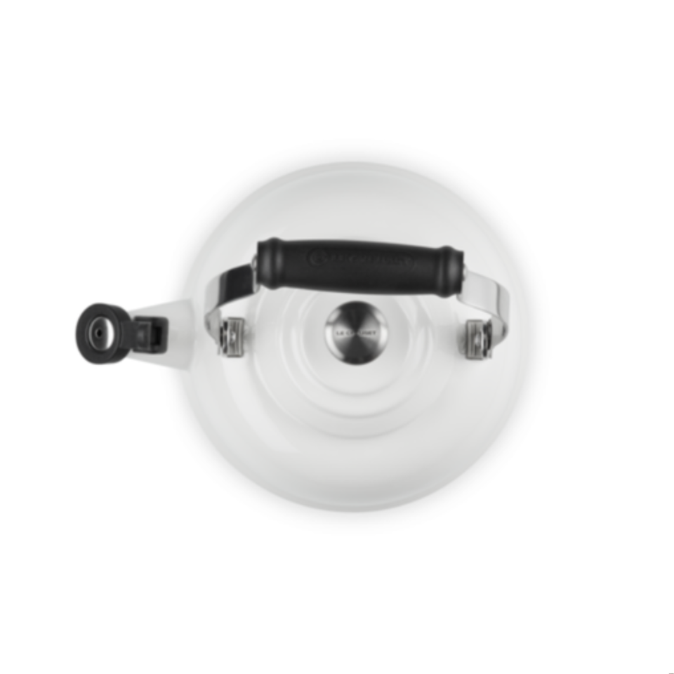 Chaleira Tradicional Com Apito 1,6L Branca Pegador Inox Le Creuset
