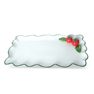 Bandeja Retangular Porcelana Tomates 37cm