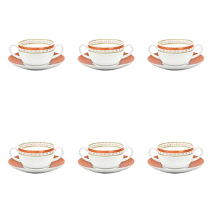 Conjunto com 6 Tigelas Consommé com Pires Colline 350ml Strauss