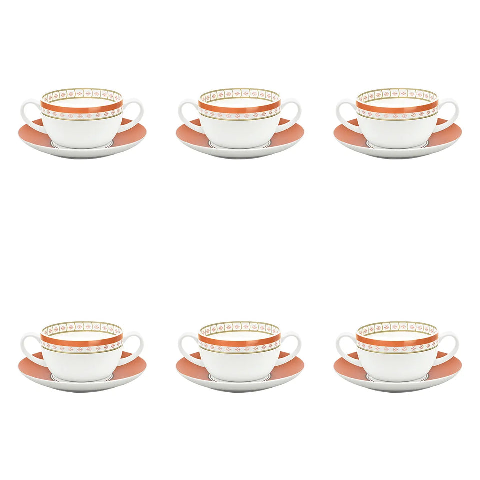 Conjunto com 6 Tigelas Consommé com Pires Colline 350ml Strauss