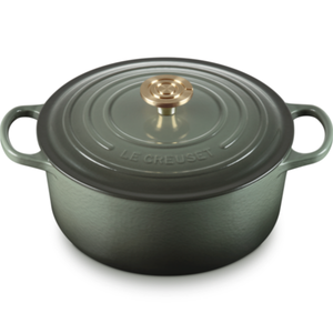 Panela Le Creuset Redonda Signature Thyme com Pegador Light Gold 3,3L 22cm
