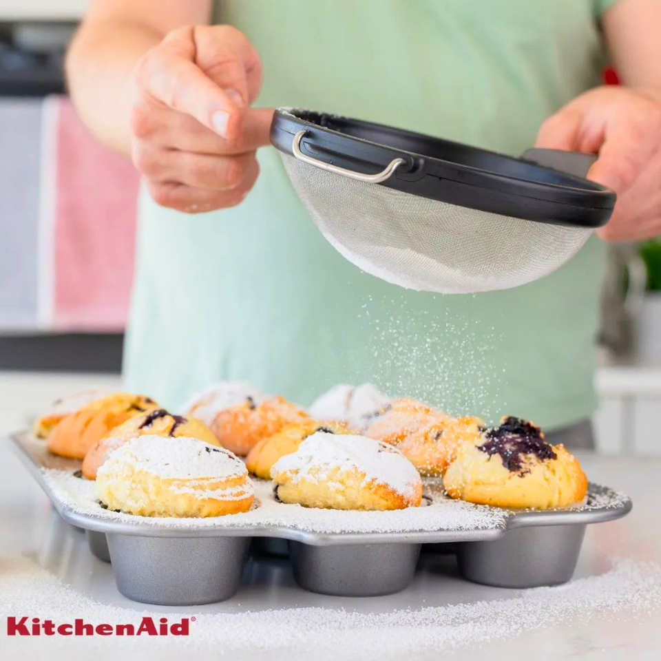 Peneira em Aço Inox Coar Polvilhar Cozinha Cinza KitchenAid