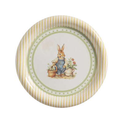 Jogo 6 Pratos Raso Cerâmica Campo de Páscoa 28cm Scalla