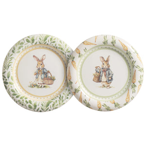 Jogo 6 Pratos Sobremesa Cerâmica Campo de Páscoa 21cm Scalla