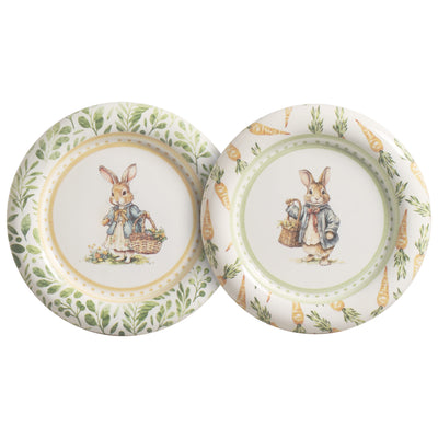 Jogo 6 Pratos Sobremesa Cerâmica Campo de Páscoa 21cm Scalla