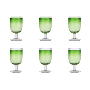 Jogo de 6 Taças para Água Bollicine Vidro Verde Linha Sintonia