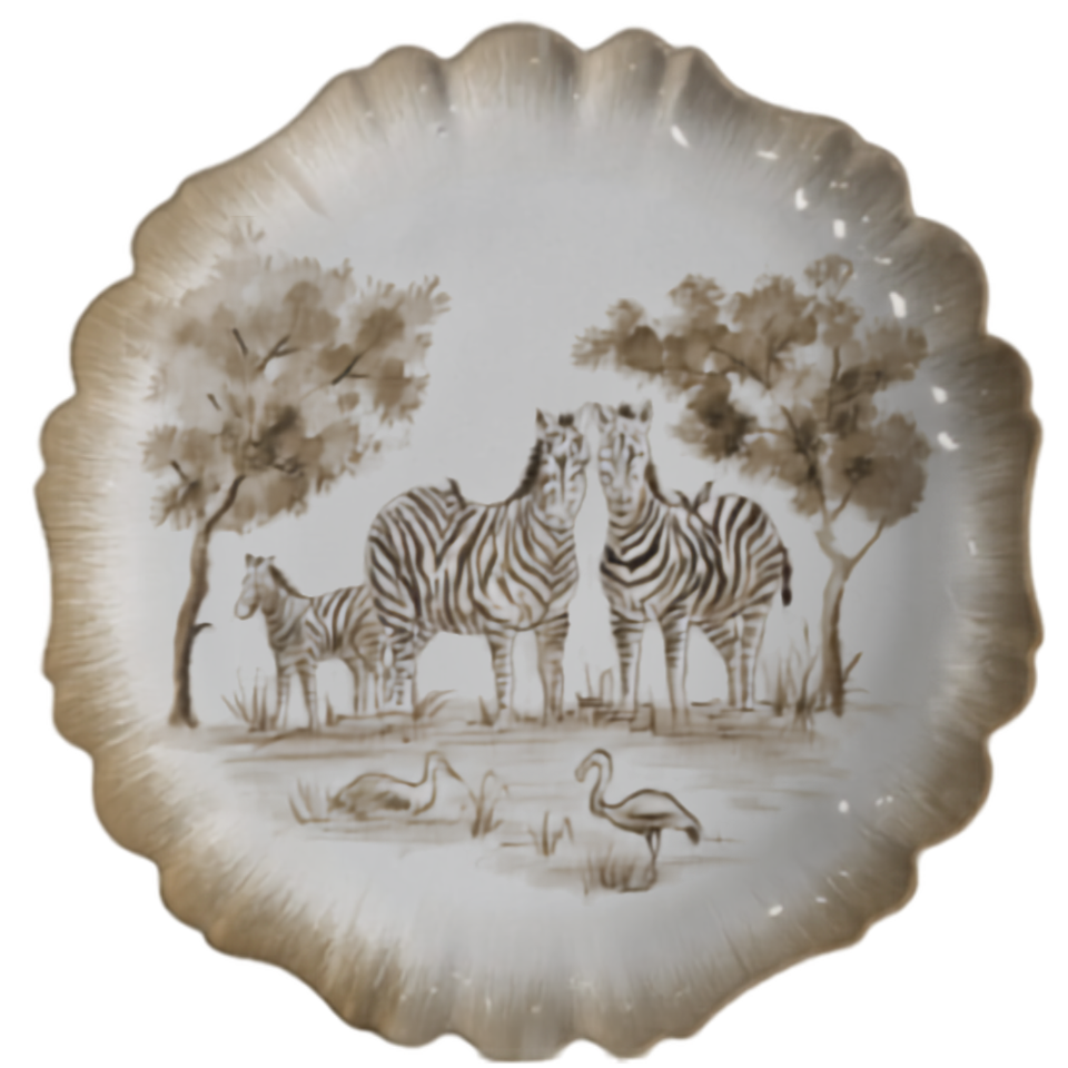 Jogo 6 Pratos Rasos Cerâmica Savana 27,5cm Maison Blanche