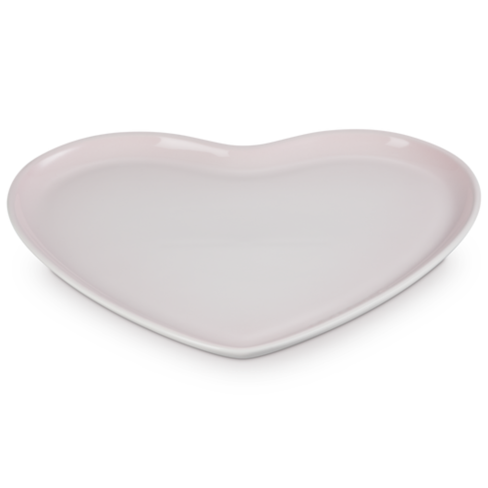 Bandeja de Servir Coração Cerâmica Sphere Seoul Shell Pink  32cm Le Creuset