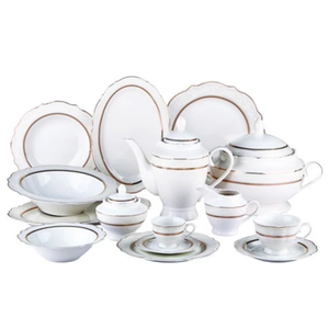 Aparelho de Jantar Trésor 50 Pçs New Bone China Filado Ouro L'Hermitage