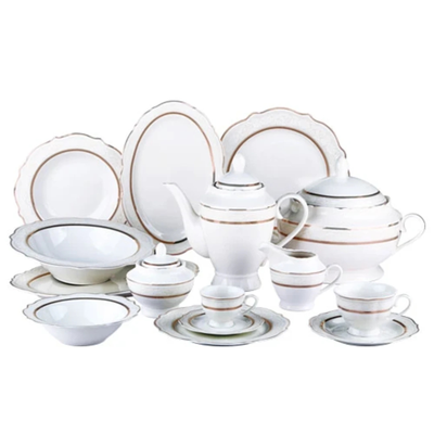 Aparelho de Jantar Trésor 50 Pçs New Bone China Filado Ouro L'Hermitage