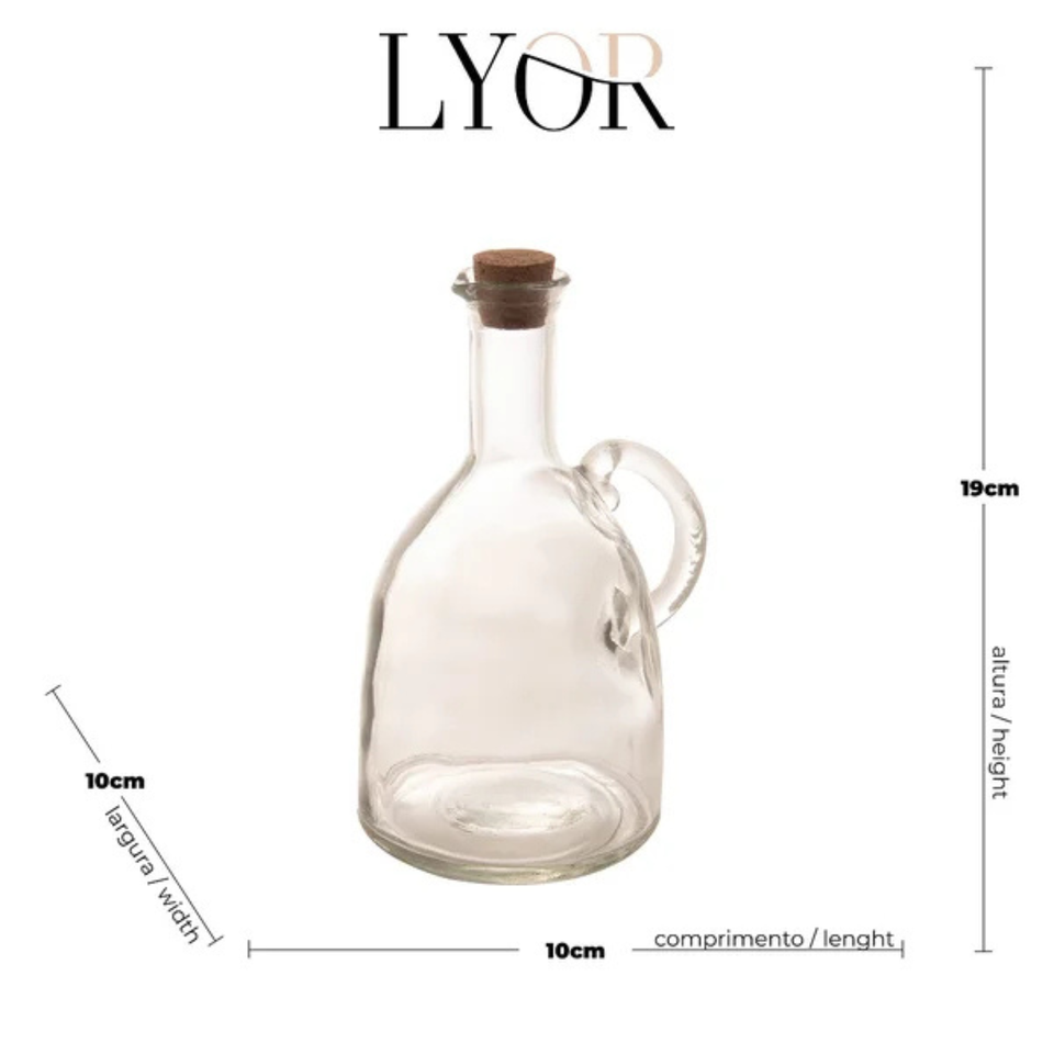 Garrafa para Azeite de Vidro com Tampa de Cortiça 580ml Lyor