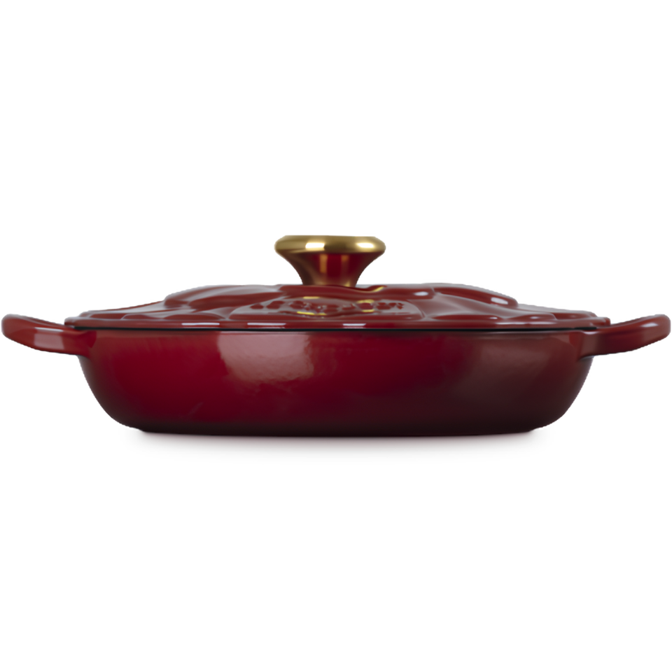 PRÉ-VENDA: Caçarola Buffet Signature Petal Rhone com Pegador Dourado 2,2L 26cm Le Creuset