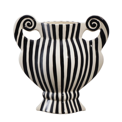 Vaso Grecco Preto e Branco Spirale