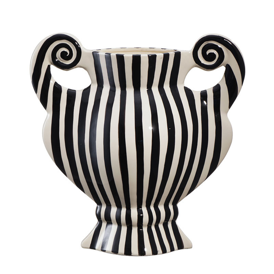 Vaso Grecco Preto e Branco Spirale