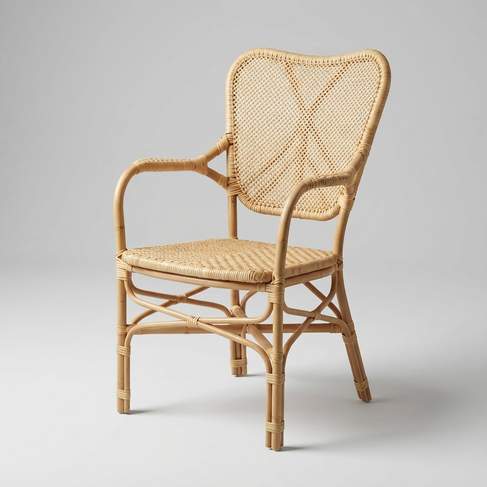 Cadeira Bistro Tohiti Rattan Bahali 53x58x92cm