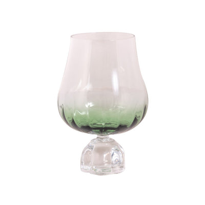 Taça para Água Vidro Transparente e Verde 600ml