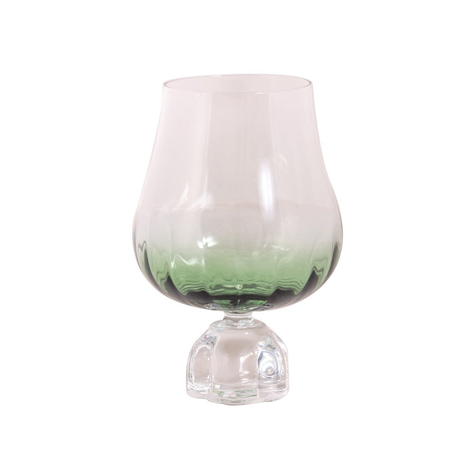 Taça para Água Vidro Transparente e Verde 600ml