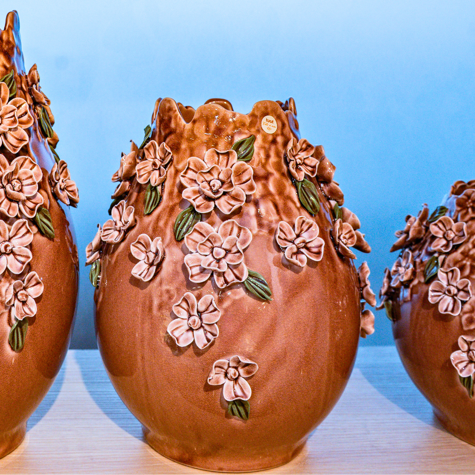 Vaso Cerejeira Cerâmica 29x14x12cm