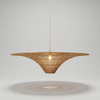 Luminária Artesanal Rattan Natural Liora 60x23cm Bahali