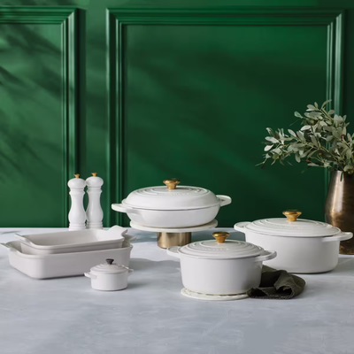 Caçarola Buffet Signature Branca com Pegador Dourado 3,5L 30cm Le Creuset